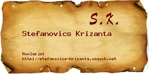 Stefanovics Krizanta névjegykártya